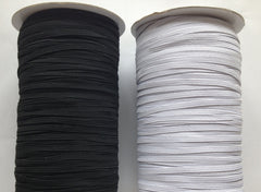 Black & White Flat Corded Elastic