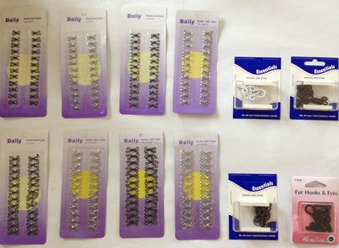 Hook and Eye Fasteners - Various Types