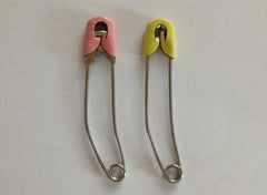 Baby Nappy Pins with Brass Lock Cap (2pcs)