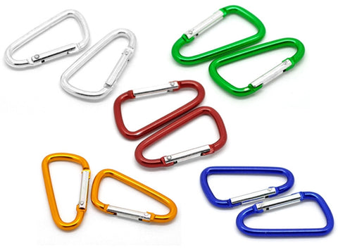 Mixed Colours D-Shaped Carabiner Clips