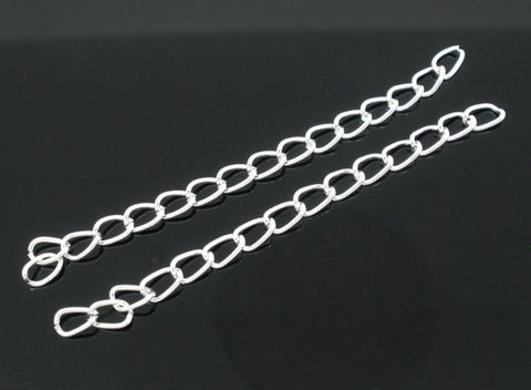 Silver Plated Tail Extender Links (100pcs)