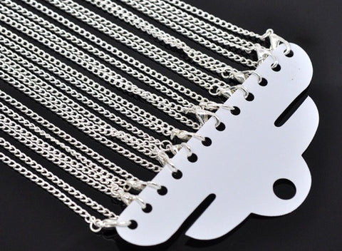 Silver Plated Link Chains (12 Pack)